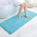 Bathroom Runner Rug 24x70 Teal Non Slip Fluffy Long Bath Mat for Bathroom Floor Washable Plush Luxury Large Bath Rug for Tub Absorbent Runner Rug for Bedside