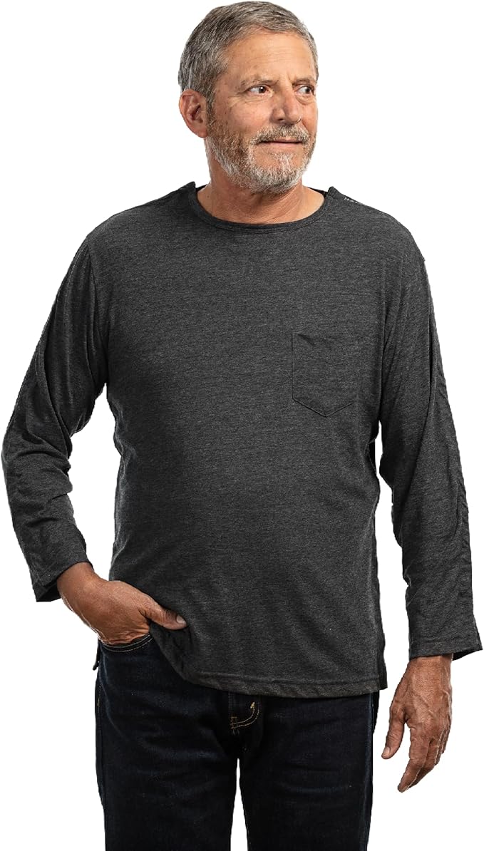 MAI We Care Post Shoulder Surgery Shirts for Men - Tear Away Recovery Apparel, Premium Chemotherapy Clothing