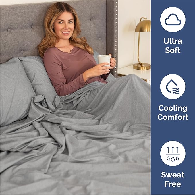 Queen 6 Piece Sheet Set - Cooling & Breathable Bed Sheets - Hotel Luxury Bed Sheets for Women, Men, Kids & Teens - Deep Pocket Bedding w/Easy Fit - Soft & Wrinkle Free - Queen Heathered Grey Sheets