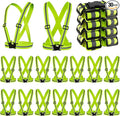 Hercicy 30 Pcs Reflective Vest High Visibility Safety Vests, Adjustable Running Gear Straps Lightweight Reflector for Construction (Yellow)