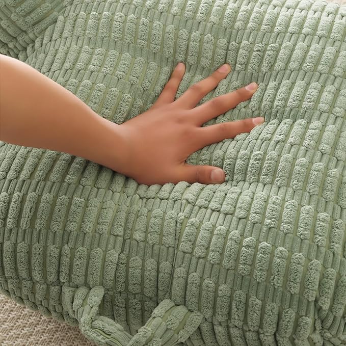 Reading Pillow for Sitting in Bed, Large Backrest Reading Pillow with Arm Rest,Back-Rest Support Cushion for Sit Up on Couch, Sofa, and Floor, Dorm Essentials (Green Corduroy, Large(19"))