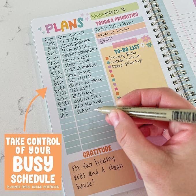 Undated Daily Planner Notebook - Undated Planner Notebooks, Daily To Do List Planners, To Do List Notebook for Work Organization, Day Schedule Planners for Kids and Adults