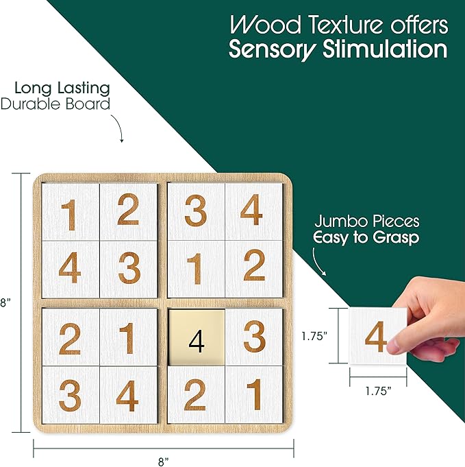 Keeping Busy Wooden Sudoku Game with Templates | Dementia Activities for Seniors | Dementia Products for Elderly | Alzheimers Products for Elderly Gifts Memory Games for Seniors Alzheimers Activities