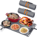 Electric Warming Mat for Food (2-Pack)-Full Surface Fast Heating Silicone Warmer Tray with 3-Level Temperature, Auto-Off, Raised Feet for Table Protection for Gatherings, Parties,Home Buffets