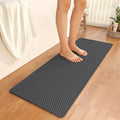 Bathroom Runner Non Slip, Extra Soft Absorbent Quick Dry Bath Mats, Foam Weave Texture Thin Bath Rugs Washable with Rubber Backing, 20" x 59“