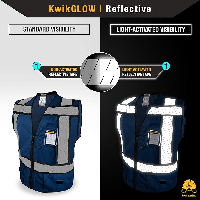 KwikSafety - SHERIFF & SPECIALIST Safety Vest [Multi-Use Pockets] Class 2 Reflective Vest ANSI OSHA Safety Vest for Men