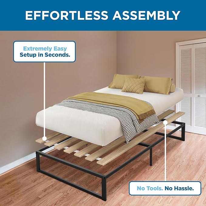 Meliusly SlatSure Twin Size Bunkie Board – Heavy Duty Vertical Bed Slats & Foldable Wooden Support Board for Sagging Mattress or Platform Bed Frame, Box Spring Alternative and Replacement