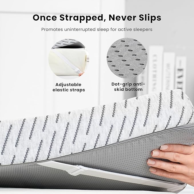 Bamboo Mattress Topper Twin XL Size 4 Inch, Cooling Gel & Bamboo Charcoal Memory Foam Mattress Topper for Back Pain Relief, Firm Dual-Layer Foam Bed Pad with Removable Cover College Dorm