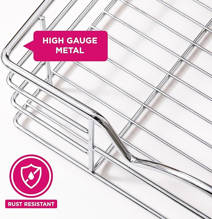 HOLDN’ STORAGE Heavy-Duty Premium Collection Pull Out Cabinet Organizer, Cabinet Drawer Slide Outs, Lifetime Limited Warranty - Basket Size 28" W x 21" D x 5" H, Anti-Rust Chrome Finish