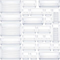 25 PCS Clear Plastic Drawer Organizers Set, 4-Size Versatile Bathroom and Vanity Drawer Organizer Trays, Storage Bins for Makeup, Bedroom, Kitchen Gadgets Utensils and Office Accessories