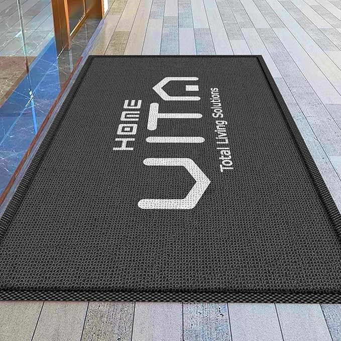 Commercial Custom Rug Doormat Personalized Floor Mat Any Size Color Logo Shape Pattern Area Rug Entryway Welcome Non-Slip Rug Indoor and Outdoor Washable Entrance Mat Durable Wear Resistance