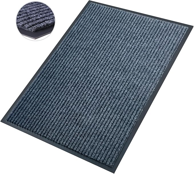 Front Door Mat,3'x6'Indoor Outdoor Door Mat,Heavy Duty Durable Welcome,Commercial Floor Mats Inside Outside Entrance, Waterproof All-Season, All-Weather Non Slip Backing Doormat for Entryway,Dark Gray