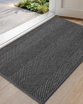 Color&Geometry Ultra Thin Indoor Door Mat 32"x48", Machine Washable Front Door Mat Non Slip, Low Profile Entrance Mat Indoor, Absorbent Carpet for Inside, Entry, Entryway, Dark Grey (FOLD)