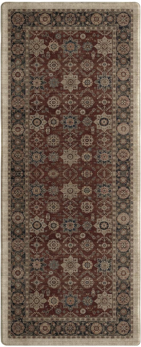 Color&Geometry Anti Fatigue Kitchen Mats for Floor 24x59, Vintage Decor, Easy Clean, Waterproof & Oil Proof, 0.4" Thick Cushioned, Non-Slip Kitchen Runner Rug for Sink, Laundry, Office, Deep Russet