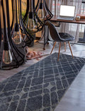 Custom Size Hallway Runner Rug Trellis Grey Color 31 inch Wide Select Your Length Non-Slip (Skid Resistance) Rubber Backing 5 feet x 31 inch (Color Options Available)