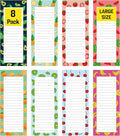 8 Large Magnetic Notepads – Big Notepads for Grocery List, Shopping List, To-Do List, Reminders -Strong Magnetic Back- Memo Pads with Realistic Fruit Designs | 60 Sheets per Pad 9 x 3.5 inch (8 Pack)