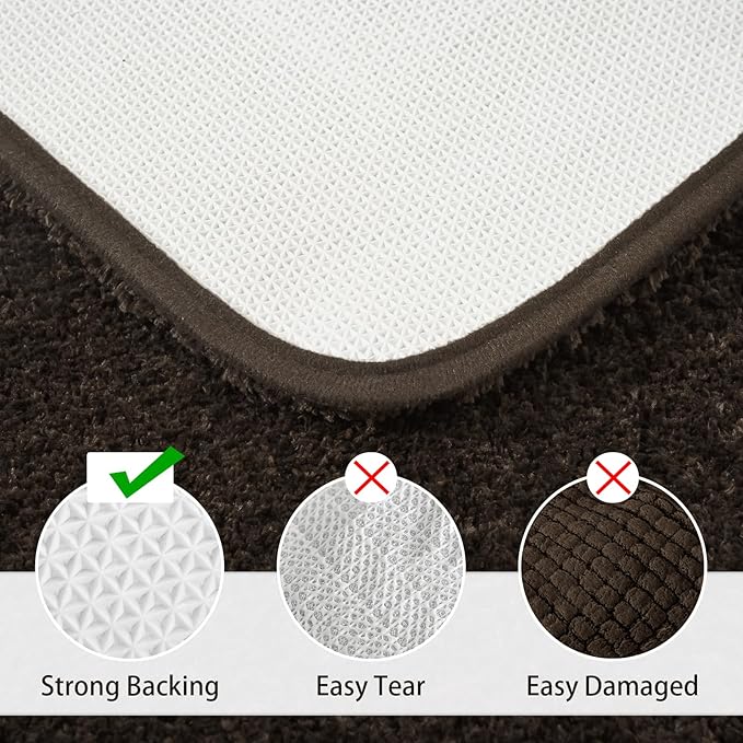 LOCHAS Bathroom Rug Set Brown, Soft Bath Rug Set 2 Piece, Toilet Mat U-Shaped 20x20 and 34x20 Bath Rugs, Quickly Dry Mats for Bathroom, Tub, Washable, Super Absorbent Floor Mat