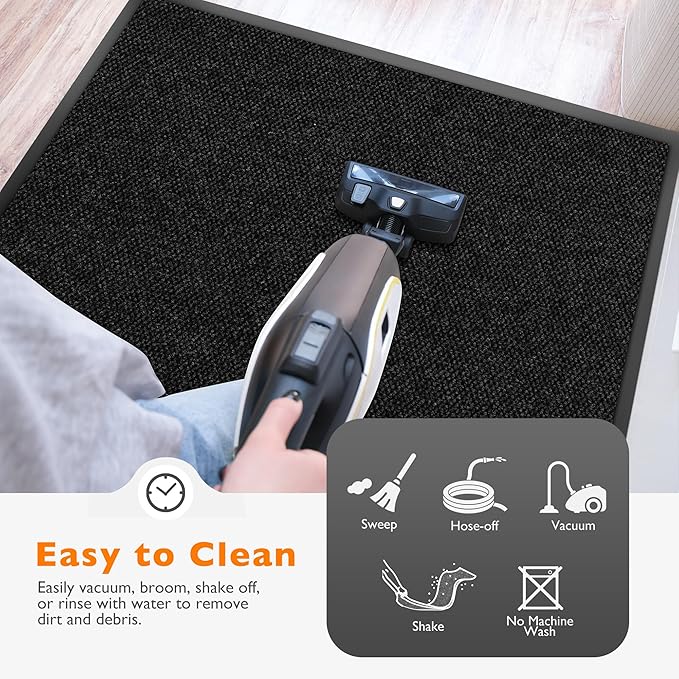 Custom Size Extra Large Front Door Mat, 4FT x 45FT Indoor Outdoor Entrance Commercial Floor Mat, Heavy Duty Dirt Trapper Doormat for Entryway Welcome Mat, Low Profile, Non-Slip, Waterproof