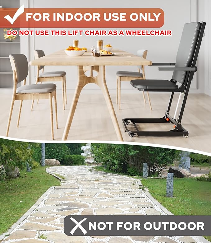 Electric Floor Lift Indoor Movable Chair Lift for Elderly Falls, Devices to Lift Elderly Off Floor with 4 Wheels, Lift Chair with Max Capacity 500 Lbs