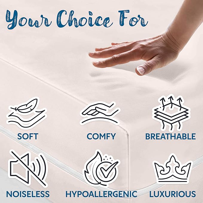 Guardmax Jersey Knitted Cot Size Zippered Mattress Encasement - Waterproof & Bed Bug Proof Mattress Protector - Comfortable, Soft, and Noiseless Zippered Bedding - Dust Mite Proof (33 x 75 x 10)