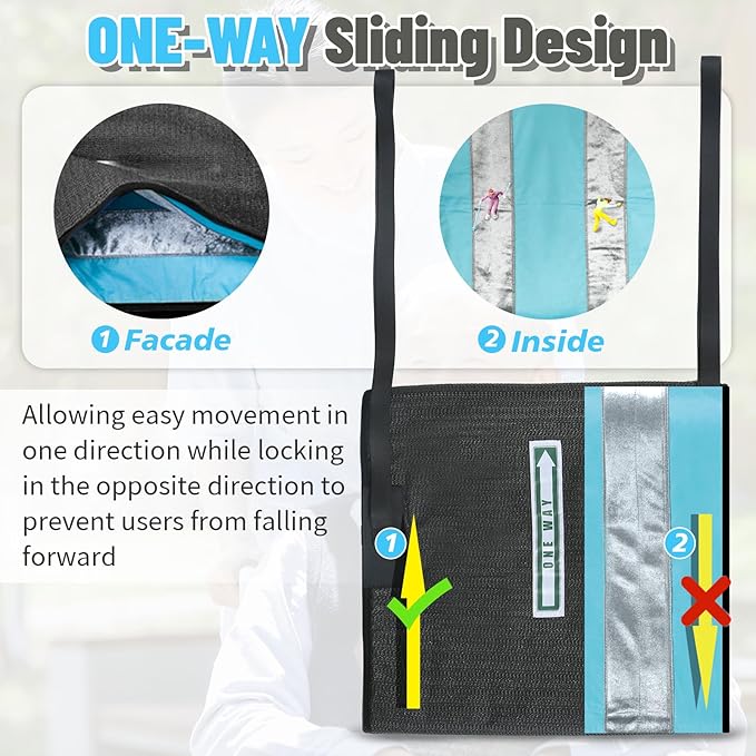 One Way Transfer Support Seat Cushion with Handles - Non-Slip Fall Prevention Pad for Elderly/Disabled Use on Wheelchairs, Chairs, Beds, and More - 17"x17"
