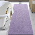 LOCHAS Luxury Bathroom Rug Shaggy Bath Mat 24 x 60 Inch, Washable Non Slip Bath Rugs for Bathroom Shower, Soft Plush Chenille Absorbent Carpets Mats, Light Purple