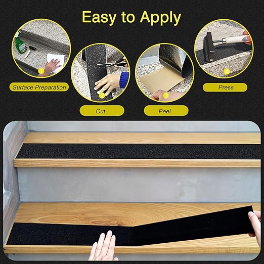 S&X Heavy Duty Anti Slip Grip Tape - 3" x 60', Grit 60 - Non-Skid Traction Roll for Outdoor Stairs, Steps, Ramps, Boats, Decks - Waterproof, Weather & Wear Resistant, Black