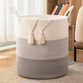 OIAHOMY 100L Laundry Hamper, Dirty Clothes Hamper for Bedroom, Collapsible Laundry Basket, Large Blanket Basket, Nursery Hamper with Handle, Blanket Storage for Living Room-18.5x21inches-Gradient Grey