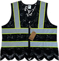 Lace-Mesh Safety Vest for Women & Men - Breathable, High Visibility Vest with Zipper & ANSI Class 2 Reflective Strips