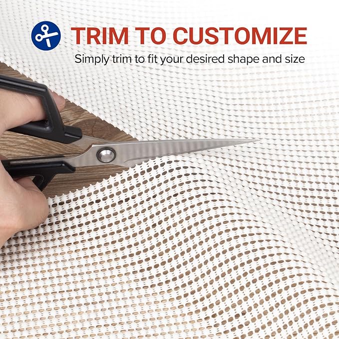 Non-Slip Rug Pad Gripper 2x10 Feet, Anti Skid Mat for Kitchen Hallway Runner Rug, Keep Rugs in Position and Safe, Thick Cushioned Carpet Pad for Hardwood Floors Protection