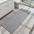 Bath Mat,Ultra Thin Bathroom Runner Rugs,Large Bath Mats for Bathroom,Quick Dry,Non-Slip,Machine Washable,Low Pile,Bath Rug,Shower Outside,Sink,Home Decor Accessories.Grey,1'9"x3'11"（21x47inch）