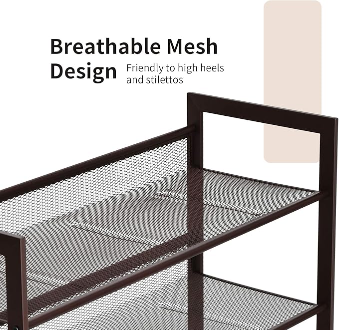 Giantex 4-Tier Metal Shoe Rack, Shoe Storage Organizer with Adjustable Angled or Flat Mesh Shelf for 12 to 16 Pairs of Shoes, Freestanding Shoe Shelf for Bedroom, Entryway, Closet, Hallway