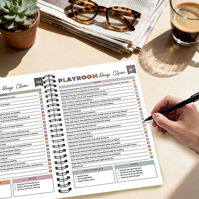 Adhd Cleaning Planner,Household Cleaning Planner, Daily, Weekly And Monthly House Cleaning Schedule And Checklist, Kitchen Bathroom Bedroom Specific Cleaning Schedules for Adults (white)