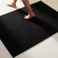 Black Large Bathroom Rugs Non Slip Washable Bath Rugs Super Absorbent Bathroom Rug Thin Quick Dry Low Pile Bath Mats, Black 36''x60''