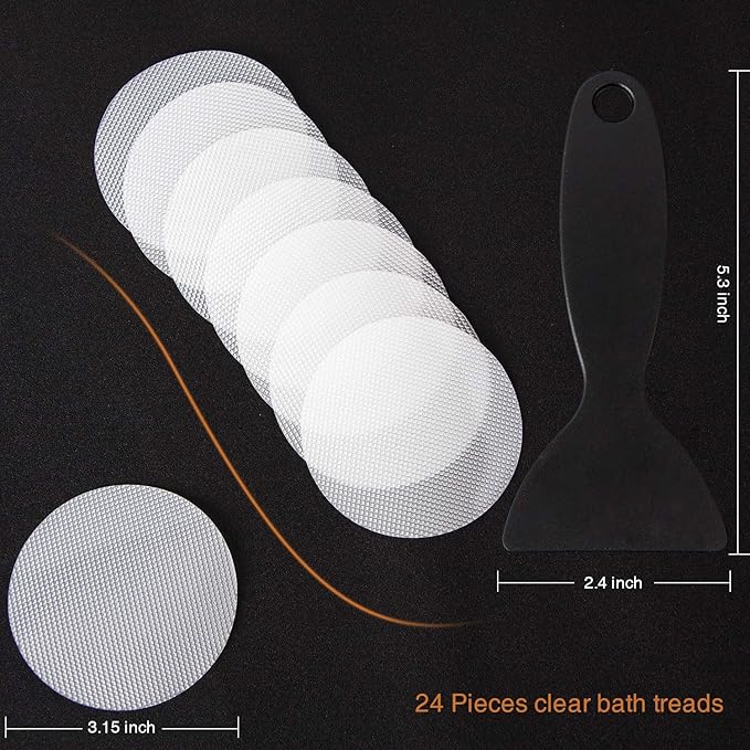 Original Non-Slip Bathtub Stickers, Safety Bathroom Tubs Showers Treads Adhesive Decals with Premium Scraper