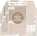 bloom daily planners Muted Neutrals Calendar Essentials Planner Stickers - 8 Sheets, 1629 Stickers Per Pack! - Color Coordinating Monthly Headings, Dates, Icons, Etc. - Aesthetic Boho