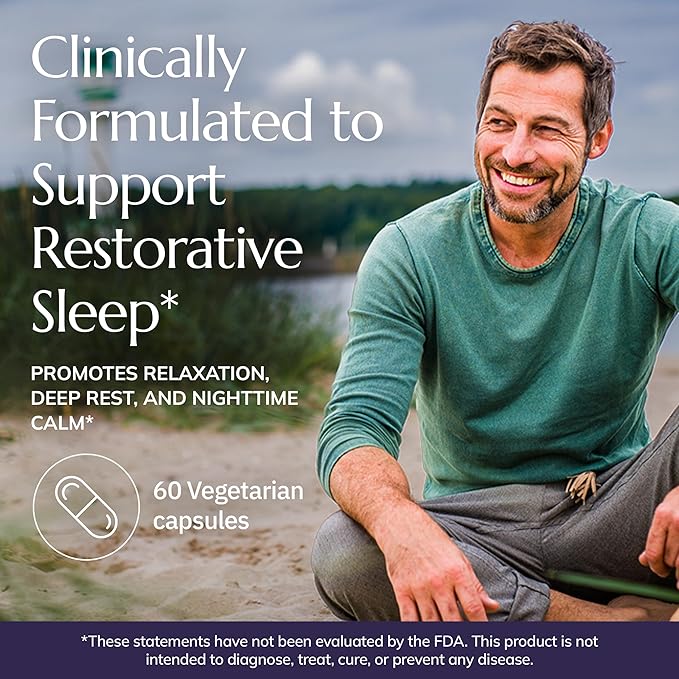 Neurobiologix Neuro Night Essentials, Calming Nighttime Formula with GABA L-Theanine Valerian Root & Magnesium, Supports Relaxation Emotional Balance & Wind-Down Routine, 60 Vegetarian Capsules