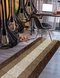 Custom Size Hallway Runner Rug Damask Brown Color 31 inch Wide Select Your Length Non-Slip (Skid Resistance) Rubber Backing 9 feet x 31 inch