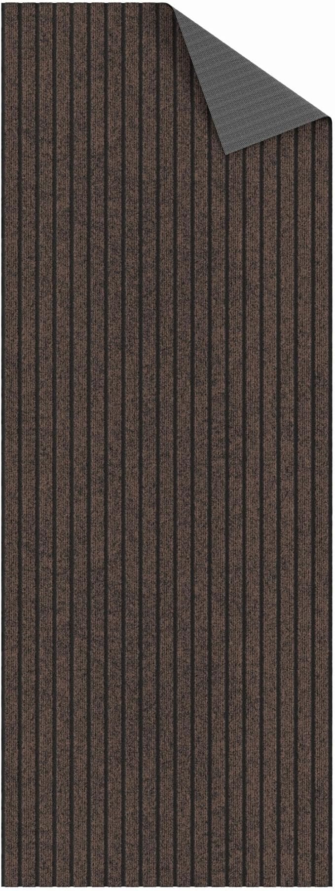 Ottomanson 2'7" x 47' Hallway Runner with Scraper Pile - Extra Durable Non-Slip Rug Mat for Indoor & Outdoor Use - Ideal for Kitchen, Entryway & Garage - High-Traffic Carpet, Brown
