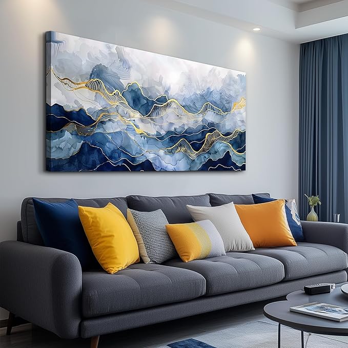 FUHAIHUA Abstract Ink Paintings Canvas Decor For Bedroom Wall Art For Living Room Office Decorations Minimalism Pictures Canvas Prints Artwork Ready to Hang Modern Home Decor 20"X40"