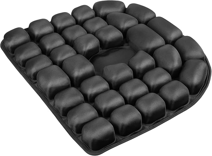 Travel Cushion,3DAir Inflatable Pressure Relief Cushion,Airplane seat Cushion for Long Flights,Press Type air Inflatable Wheelchair seat Cushion for Car,Office,Stadium,Ergonomic Comfort Support