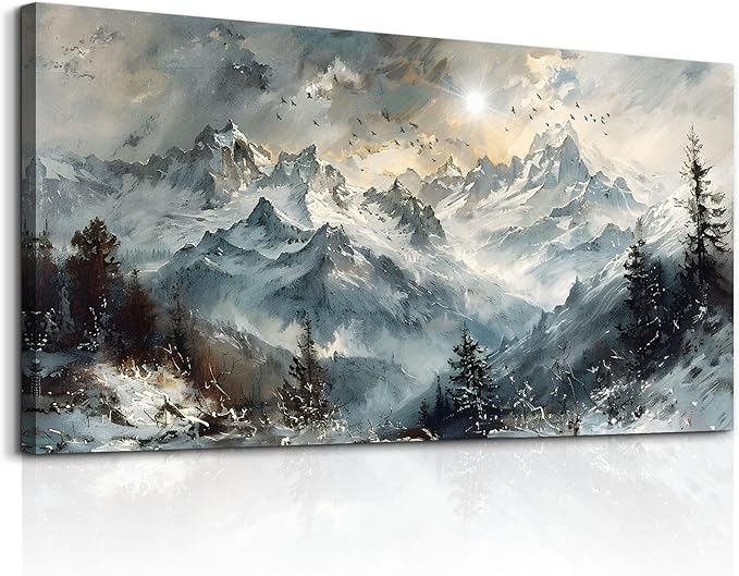 KELIYUAN Large Wall Decor For Living Room Canvas Wall Art For Office Bedroom Framed Wall Paintings Abstract Mountain Landscape Pictures Artwork Modern Dormitory Home Decoration Aesthetic 30x60in