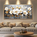 FUHAIHUA Wood Framed Canvas Wall Art For Living Room Large Wall Decor For Office Bedroom Decoration White Flower Pictures Farmhouse Painting Artwork Room Wall Mural Aesthetic Home Decor 32x72