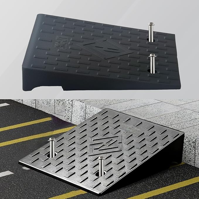 Rubber Threshold Ramp, 3.5" Rise Wheelchair Ramp Doorway, 7000Lbs Load Capacity, Non-Slip Surface Rubber Curb Ramp for Wheelchair and Scooter, 2 Pack(3.5" Height) (3.5" Rise)