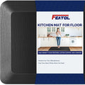 FEATOL Anti Fatigue Mat for Standing, 9/10 Extra Thick Ergonomic Standing Desk Mat, Comfort & Durable Memory Foam Standing Mat at Home,Office All Day (17" x 24", Black, 1PC)