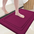 Grandaily Memory Foam Bath Mat Rug 30x20, Ultra Soft, Non-Slip and Absorbent Bathroom Rugs, Machine Wash Dry, Comfortable Bath Carpet for Bathroom Floor, Tub and Shower, Burgundy