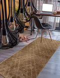 Custom Size Hallway Runner Rug Trellis Brown Color 31 inch Wide Select Your Length Non-Slip (Skid Resistance) Rubber Backing 3 feet x 31 inch (Color Options Available)