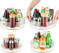 4 Pack Lazy Susan Organizer for Cabinet：Lazy Susan Turntable (8/10/11/12 Inch) with Non-Slip Mat and Handles,Turntable Rack for Kitchen,Pantry,Refrigerator,Bathroom and Vanity Countertop