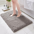 Bathroom Rugs 36x24, Ultra Thick Shaggy Soft Microfiber Absorbent Bath Rug, High Density Foam Latex Non Slip Backing, Machine Washable Bath Mats for Bathroom Floor & Sink, Grey