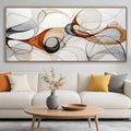 KLAKLA Modern Abstract Frame Wall for Living Room Gray and Brown Designs Colorful Curves and Translucent Medium Office Wall Decor Picture Artwork for walls - 70x31 Inches